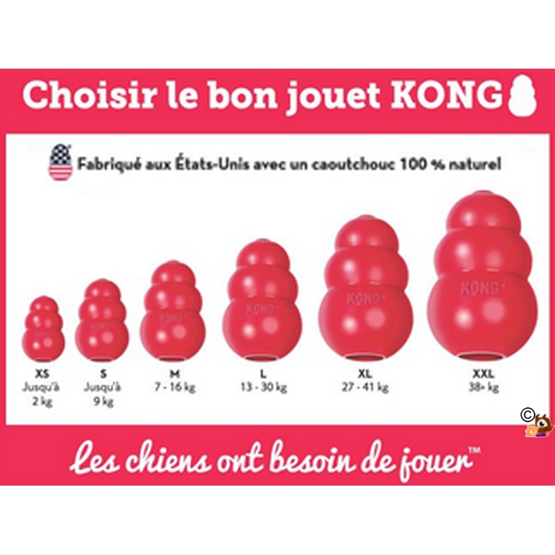 KONG¹ Classic chiot jouet caoutchouc distraction rose bleu Taille